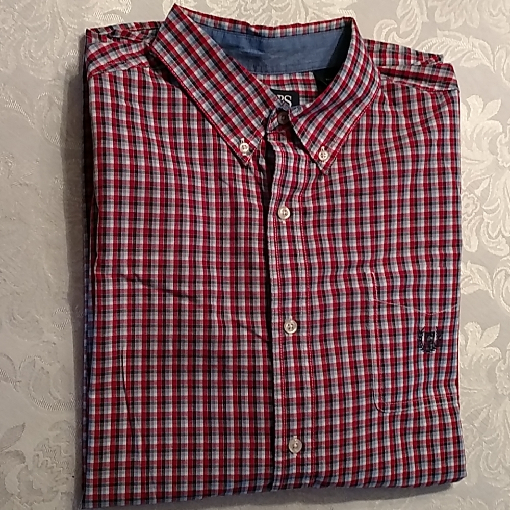 Men's CHAPS button down plaid shirt, XL